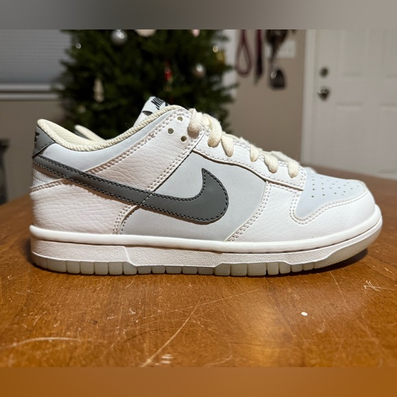 Women’s Nike Dunk Low Reflective Swoosh White Sneakers - Picture 4 of 10